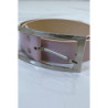 Ceinture rose en simili à boucle rectangulaire