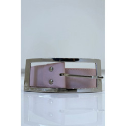 Ceinture rose en simili à boucle rectangulaire