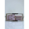 Ceinture rose en simili à boucle rectangulaire