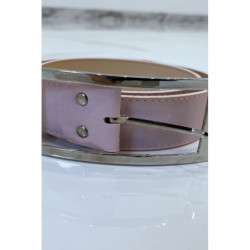 Ceinture rose en simili à boucle rectangulaire