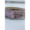 Ceinture rose en simili à boucle rectangulaire