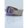 Ceinture violette effet python à boucle rectangle