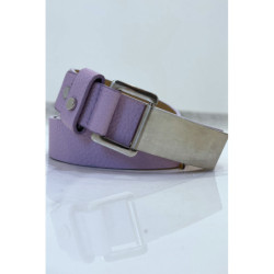 Ceinture violette effet python à boucle rectangle