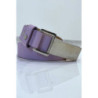 Ceinture violette effet python à boucle rectangle