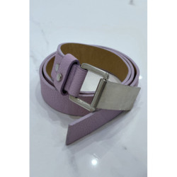 Ceinture violette effet python à boucle rectangle