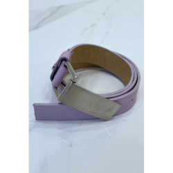 Ceinture violette effet python à boucle rectangle