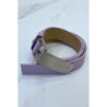 Ceinture violette effet python à boucle rectangle