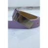 Ceinture violette effet python à boucle rectangle