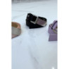 Ceinture violette effet python à boucle rectangle
