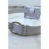 Ceinture blanche en simili brillant et pochette à strass et clou