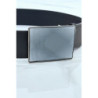 Ceinture grise large à boucle en verre rectangle