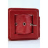 Ceinture rouge style matelassé boucle carrée