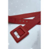 Ceinture rouge style matelassé boucle carrée