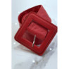 Ceinture rouge style matelassé boucle carrée