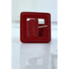 Ceinture rouge style matelassé boucle carrée