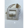 Ceinture blanche style matelassé boucle carrée