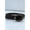 Ceinture marron à boucle ovale avec strass