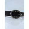 Ceinture marron à boucle ovale avec strass