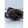 Ceinture marron à boucle ovale avec strass