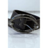 Ceinture marron à boucle ovale avec strass