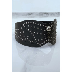 Ceinture à clou en simili cuir gris style bohème rock