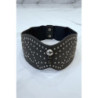 Ceinture à clou en simili cuir gris style bohème rock