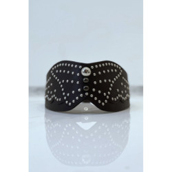 Ceinture à clou en simili cuir marron style bohème rock