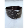 Ceinture à clou en simili cuir marron style bohème rock