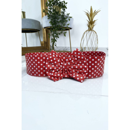 Ceinture rouge en pvc avec noeud papillon