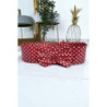 Ceinture rouge en pvc avec noeud papillon