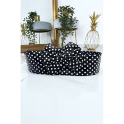 Ceinture noire en pvc avec noeud papillon