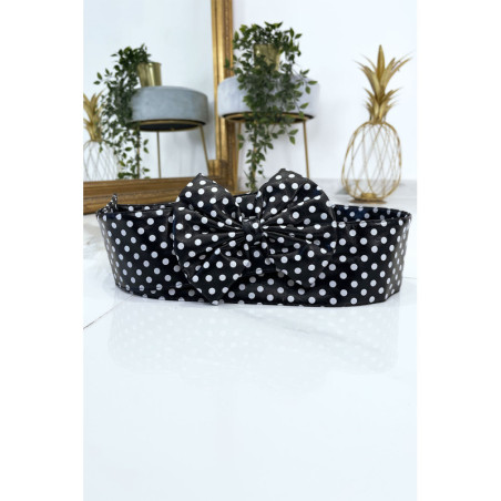 Ceinture noire en pvc avec noeud papillon
