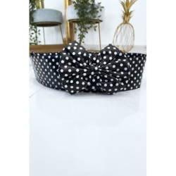 Ceinture noire en pvc avec noeud papillon