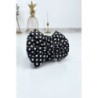 Ceinture noire en pvc avec noeud papillon