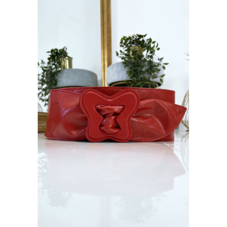Ceinture rouge femme avec forme papillon à la boucle