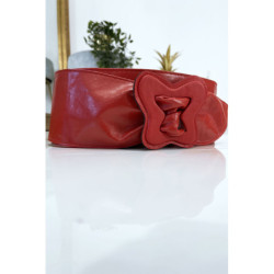Ceinture rouge femme avec forme papillon à la boucle
