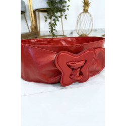 Ceinture rouge femme avec forme papillon à la boucle