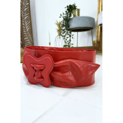 Ceinture rouge femme avec forme papillon à la boucle