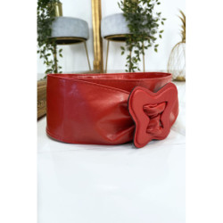 Ceinture rouge femme avec forme papillon à la boucle