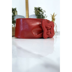Ceinture rouge femme avec forme papillon à la boucle