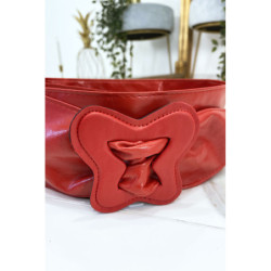 Ceinture rouge femme avec forme papillon à la boucle
