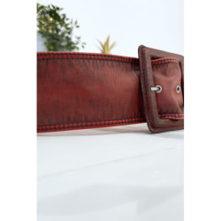 Ceinture rouge femme effet usé vintage