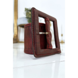 Ceinture rouge femme effet usé vintage