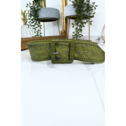 Ceinture verte femme effet usé vintage
