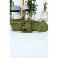 Ceinture verte femme effet usé vintage