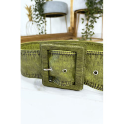 Ceinture verte femme effet usé vintage