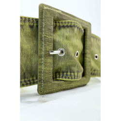 Ceinture verte femme effet usé vintage
