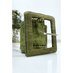 Ceinture verte femme effet usé vintage