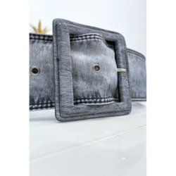 Ceinture bleue femme effet usé vintage