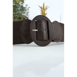 Ceinture marron boucle oval avec taille élastique